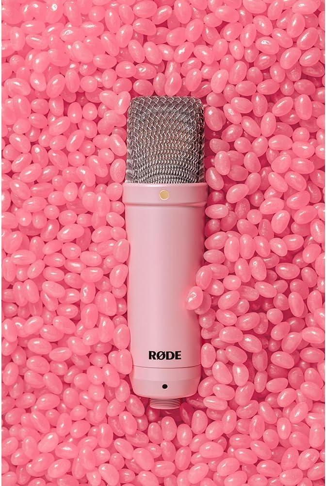 imageRDE NT1 Signature Series LargeDiaphragm Condenser Microphone with Shock Mount Pop Filter and XLR Cable for Music Production Vocal Recording Streaming and Podcasting GreenPink