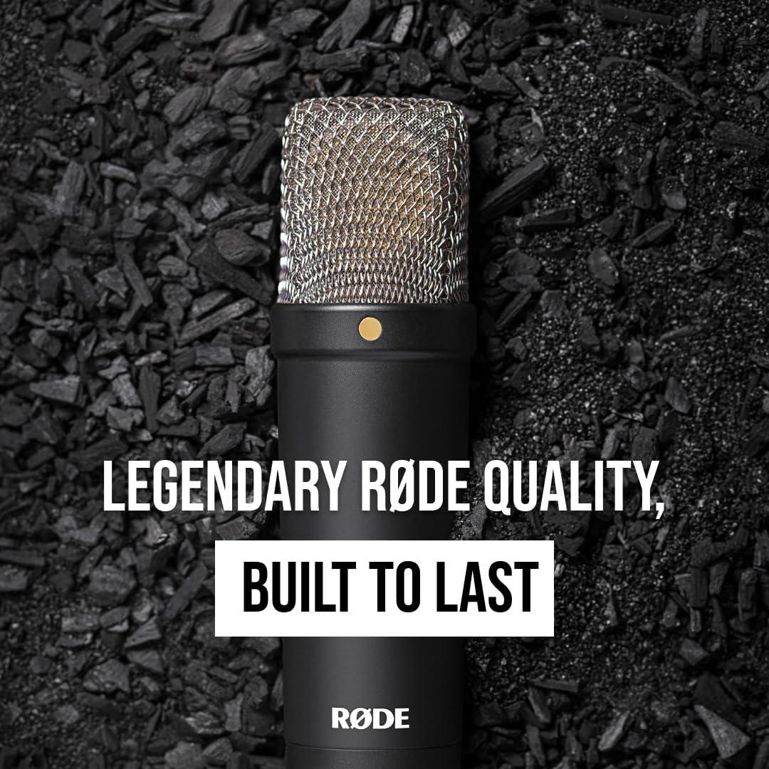 imageRDE NT1 Signature Series LargeDiaphragm Condenser Microphone with Shock Mount Pop Filter and XLR Cable for Music Production Vocal Recording Streaming and Podcasting GreenBlack