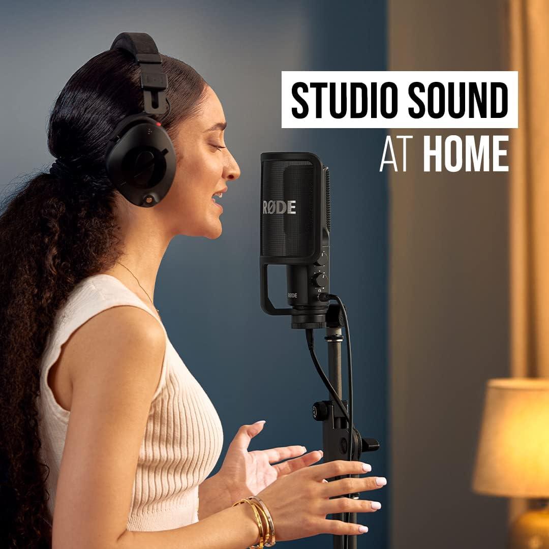 imageRDE NTUSB Versatile Studioquality Condenser USB Microphone with Pop Filter and Tripod for Streaming Gaming Podcasting Music Production Vocal and Instrument RecordingBlack