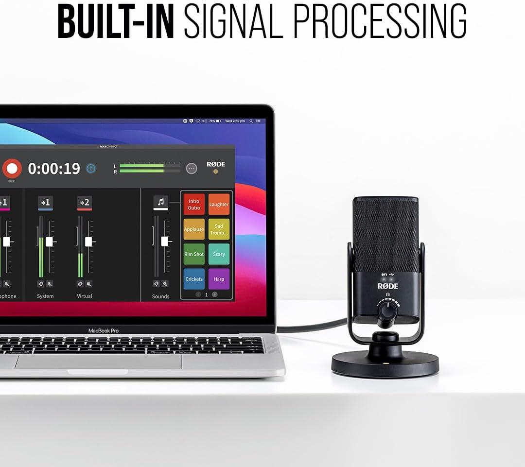 imageRDE NTUSB Versatile Studioquality Condenser USB Microphone with Pop Filter and Tripod for Streaming Gaming Podcasting Music Production Vocal and Instrument RecordingBlack