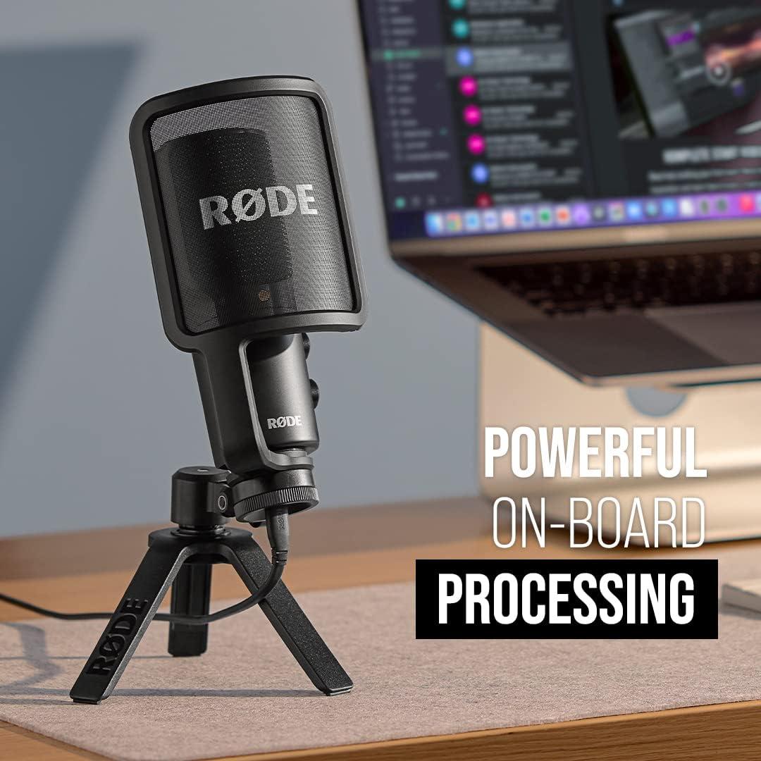 imageRDE NTUSB Versatile Studioquality Condenser USB Microphone with Pop Filter and Tripod for Streaming Gaming Podcasting Music Production Vocal and Instrument RecordingBlack