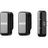 imageRDE Wireless Micro  Compact Wireless Microphone Two Mics with Charge Case for Smartphone Content Creation  USBC BlackBlack