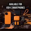 imageRDE Wireless Micro  Compact Wireless Microphone Two Mics with Charge Case for Smartphone Content Creation  USBC BlackOrange