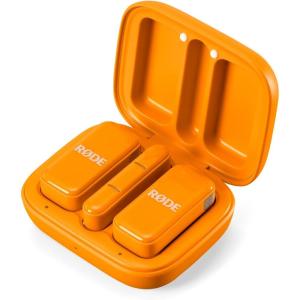 imageRDE Wireless Micro  Compact Wireless Microphone Two Mics with Charge Case for Smartphone Content Creation  USBC BlackOrange