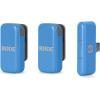 imageRDE Wireless Micro  Compact Wireless Microphone Camera Kit Two Mics with Camera Receiver Smartphone Receiver and Charge Case for Content Creation  USBC BlackUSBC Blue